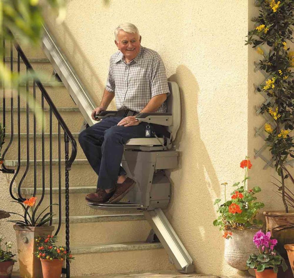 Outdoor stairlift rails