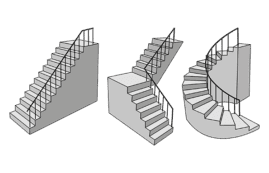 straight or curved Types of staircase